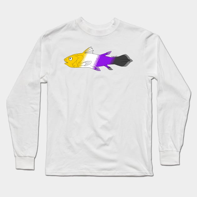 Nonbinary Long Sleeve T-Shirt by geckohivemind